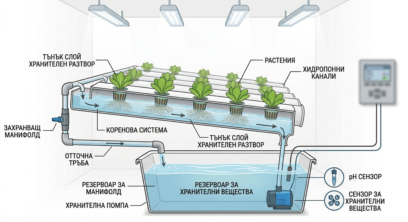 Диаграма на хидропонна система